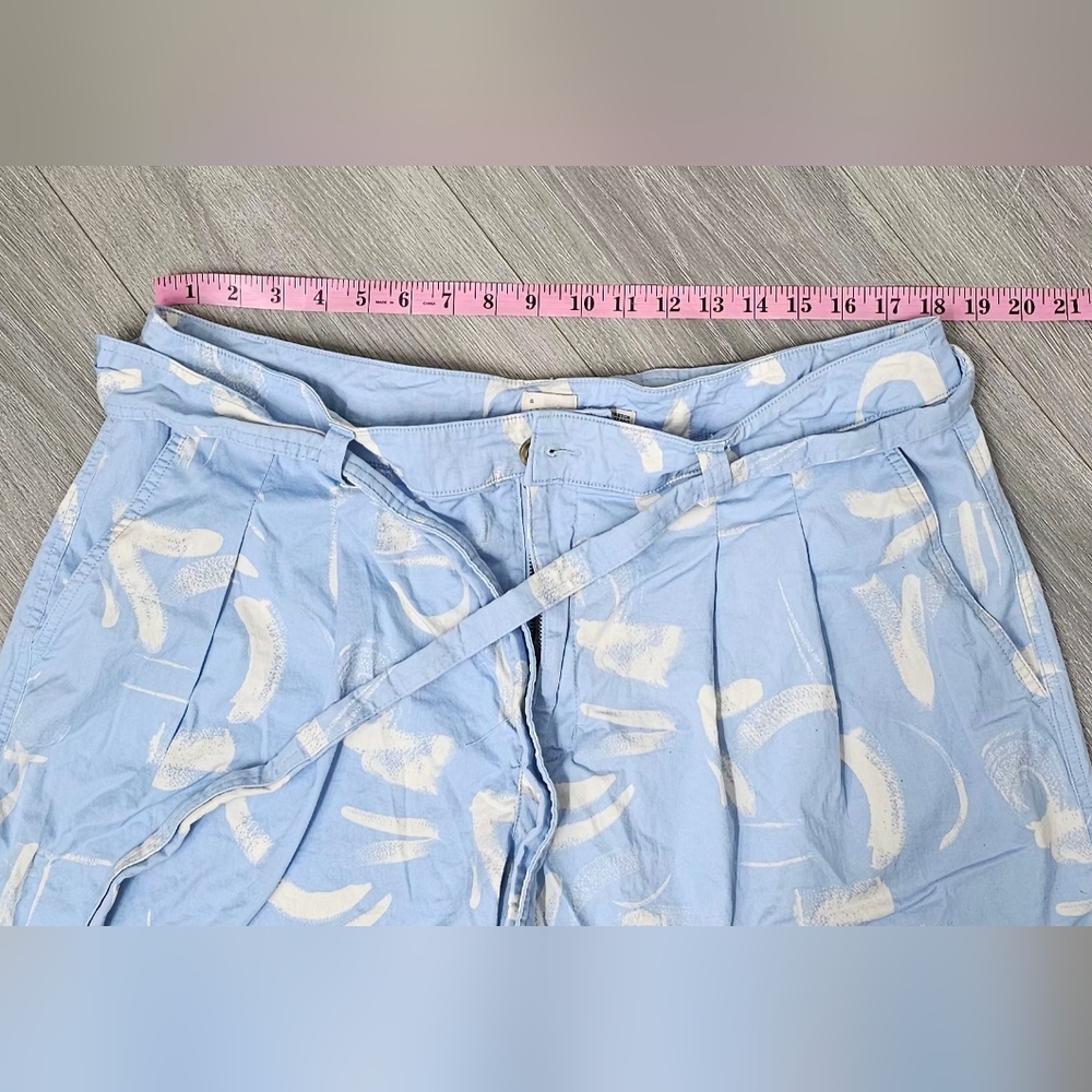 A New Day Women's Blue Abstract Print High-Rise Tie-Waist Shorts – Size 18 - Picture 9 of 9